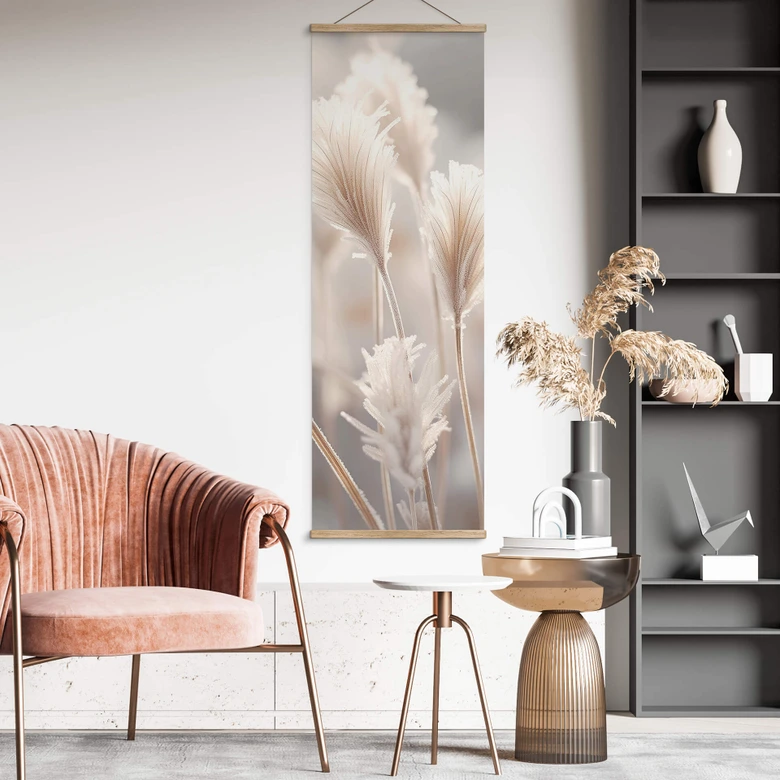 Textil poster Pastellfärgade gräs - Panorama - Treechild 