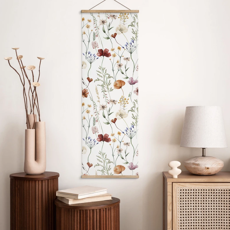 Textielposter Kleurrijke wilde bloemen - UN Designs 