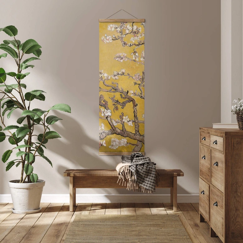 Affiche textile van Gogh - Fleur d'amandier ocre 