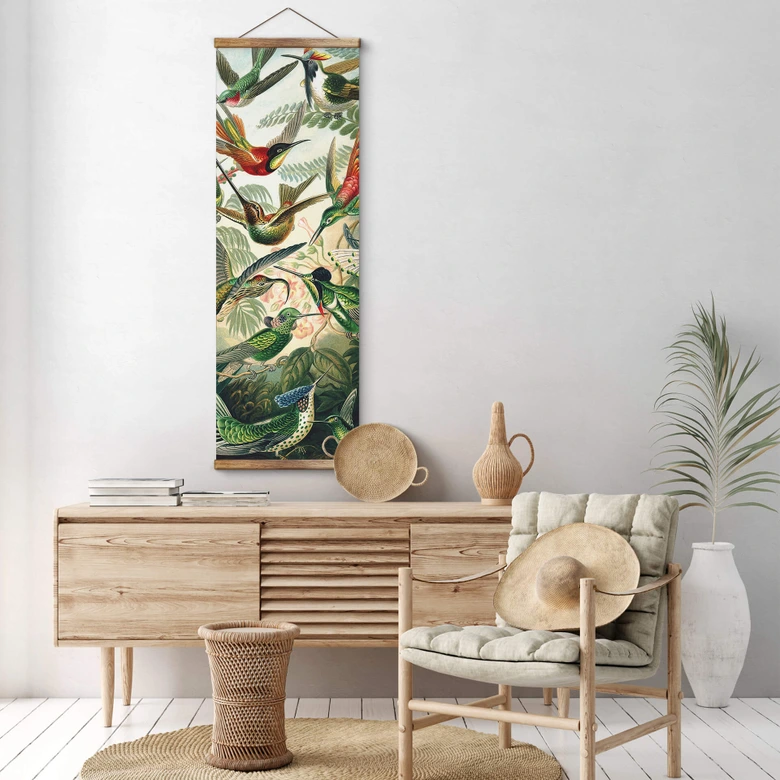 Textielposter Haeckel - Kolibries 
