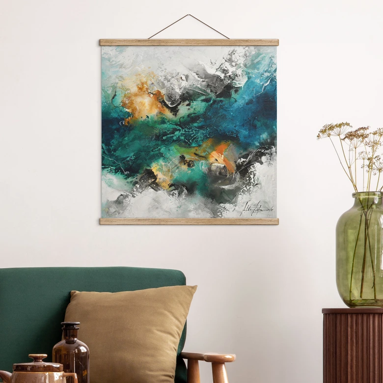 Textielposter kleur mist abstract - Fedrau 