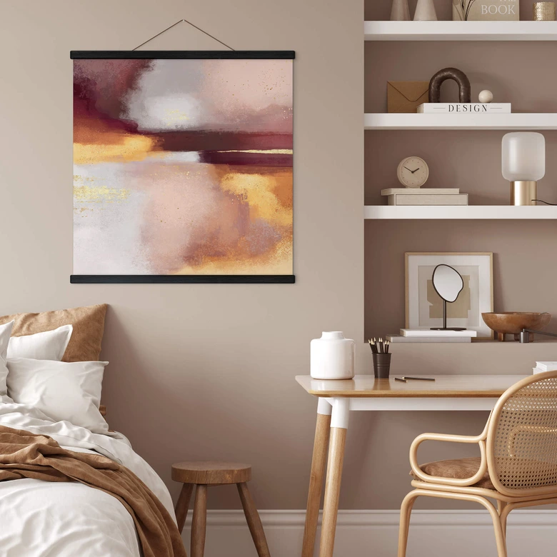 Póster de tela Fredriksson - Borgoña y ámbar - Cuadrado 