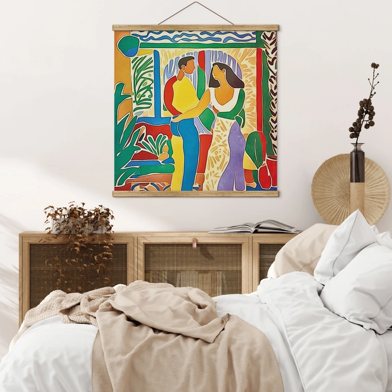 Affiche textile Amoureux - Inspiré par Matisse - Zamart 