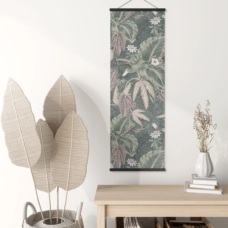 Stoffbild Kolibri im Tropenwald - Bloomery Decor - Panorama 