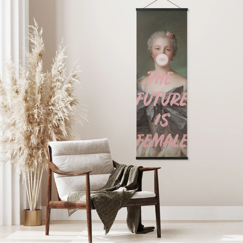Stoffbild Die Zukunft ist weiblich - Grace Digital Art - Panorama 