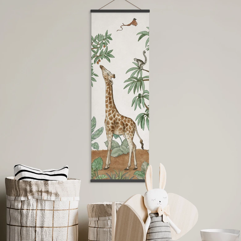 Affiche textile Animaux de la jungle - Kikki Belle - Panorama 