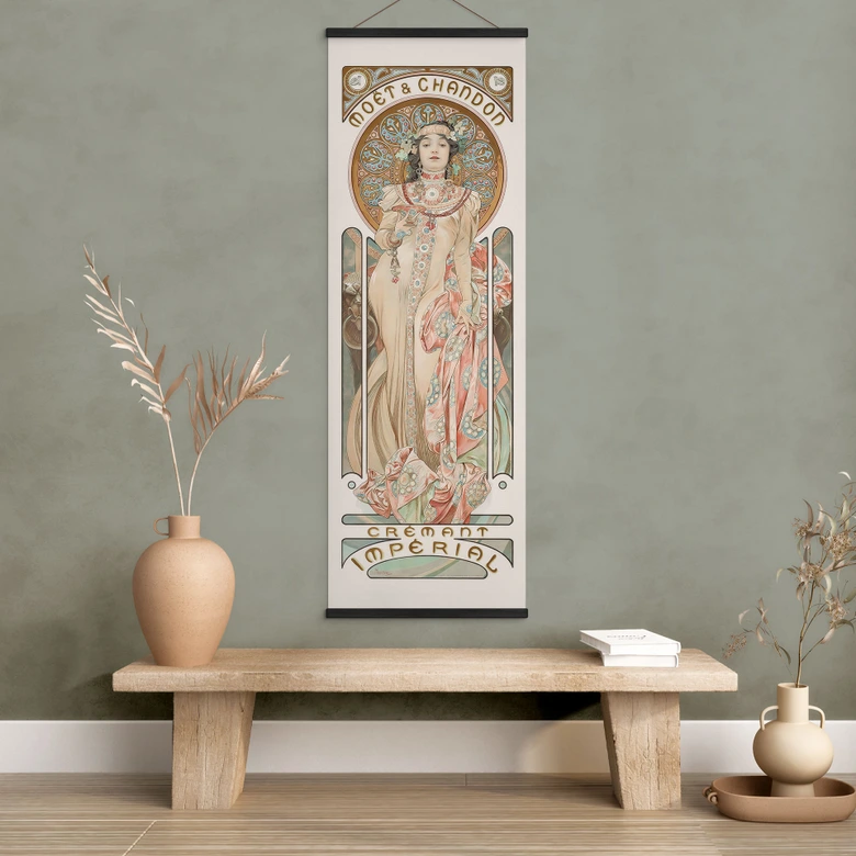 Affiche textile Mucha - Moët and Chandon Dry Imperial - Panorama 