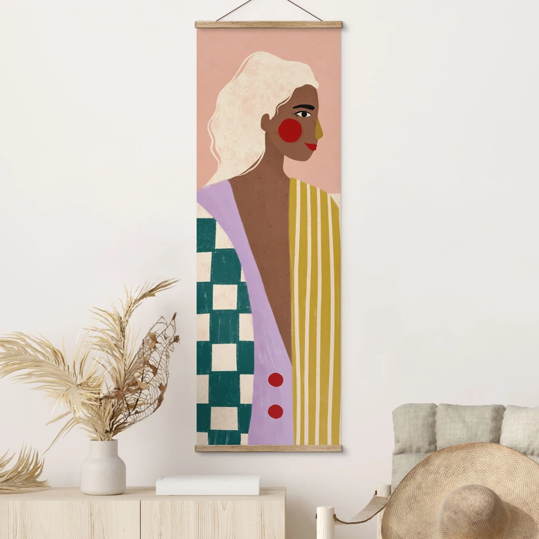 Stoffbild Frau in Mustern: Eine moderne Ikone - Müller - Panorama 