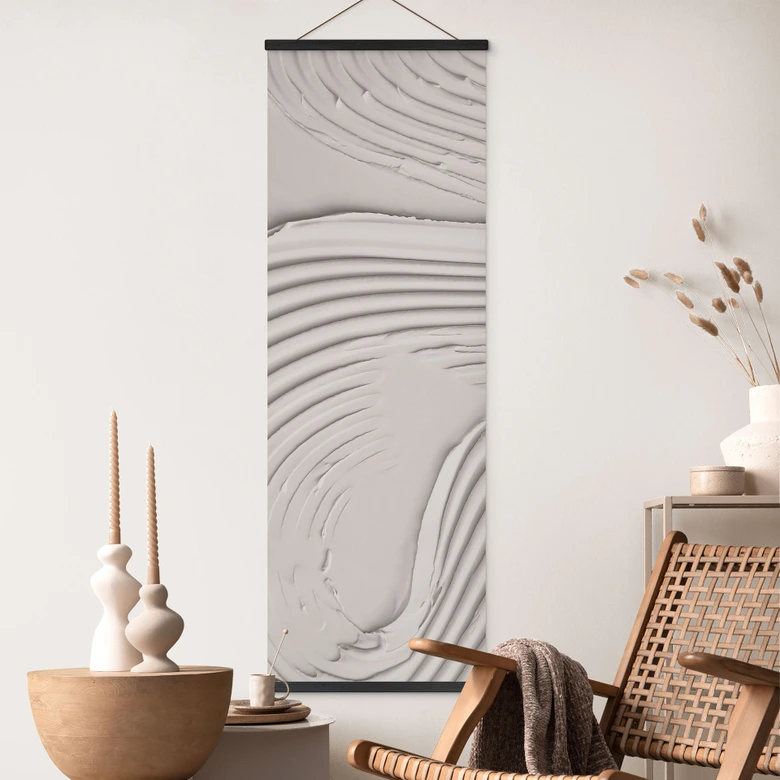 Stoffbild Sanfte Strukturen in Beige - Pictufy Studio - Panorama 