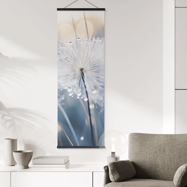 Stoffbild Funkelnde Pusteblumen - Treechild - Panorama 