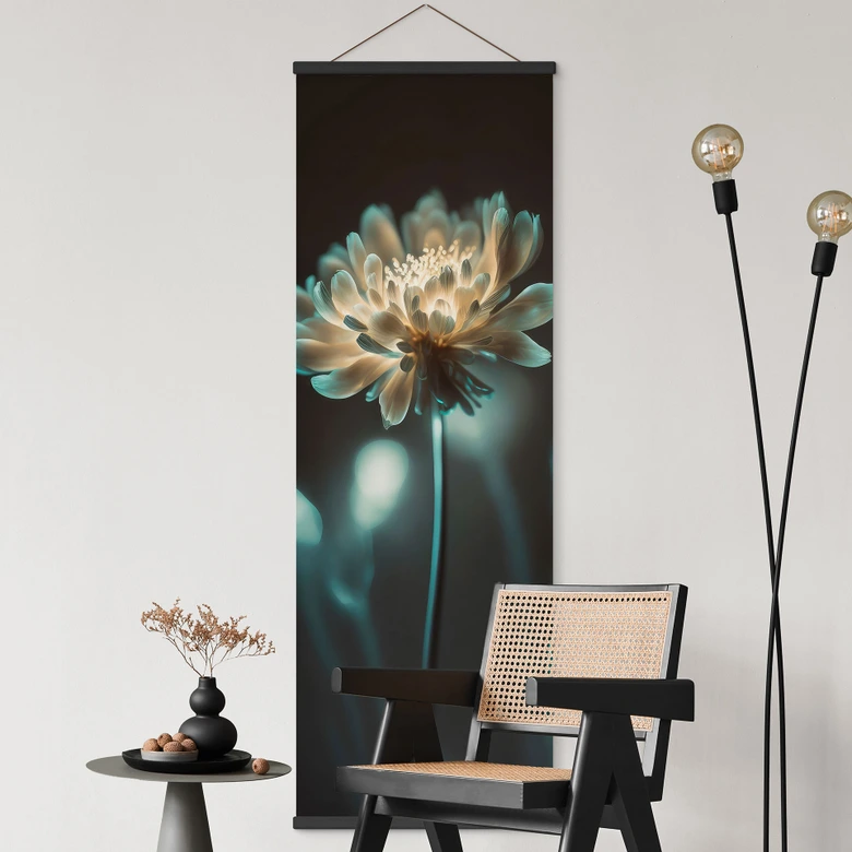 Obraz z tkaniny Świecące kwiatowe serce - Treechild - Panorama 