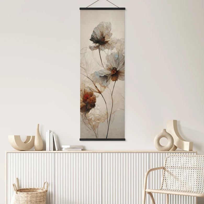Stoffbild Trockenblumen - Eleganz der Vergänglichkeit - Treechild - Panorama 