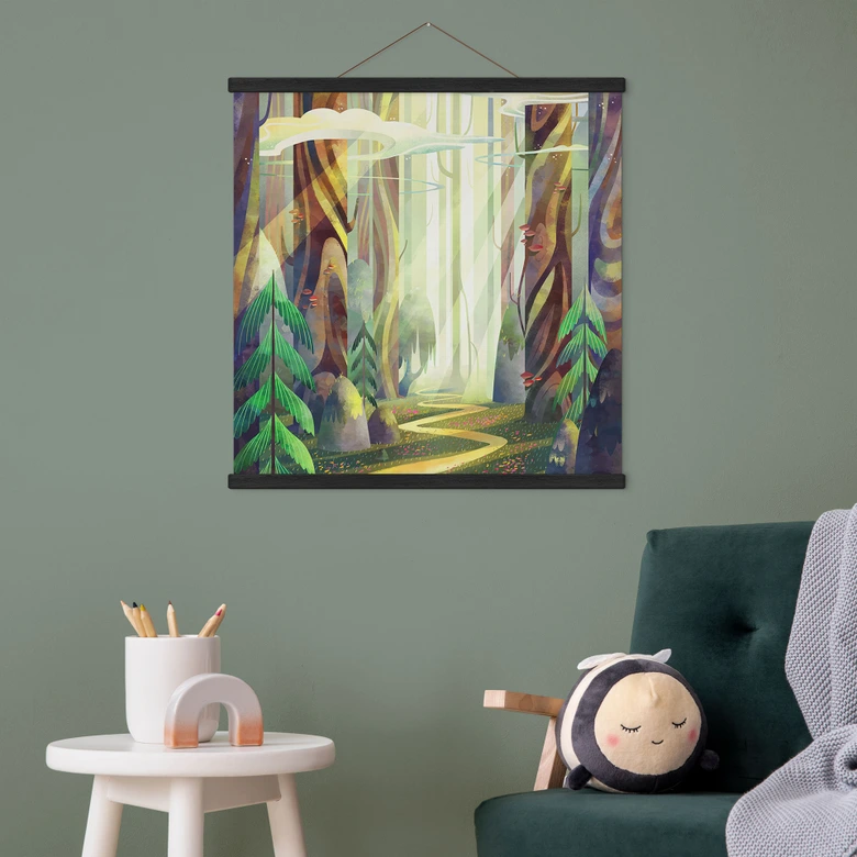 Stoffbild Verwunschener Wald im Licht - DigitalArtsi 