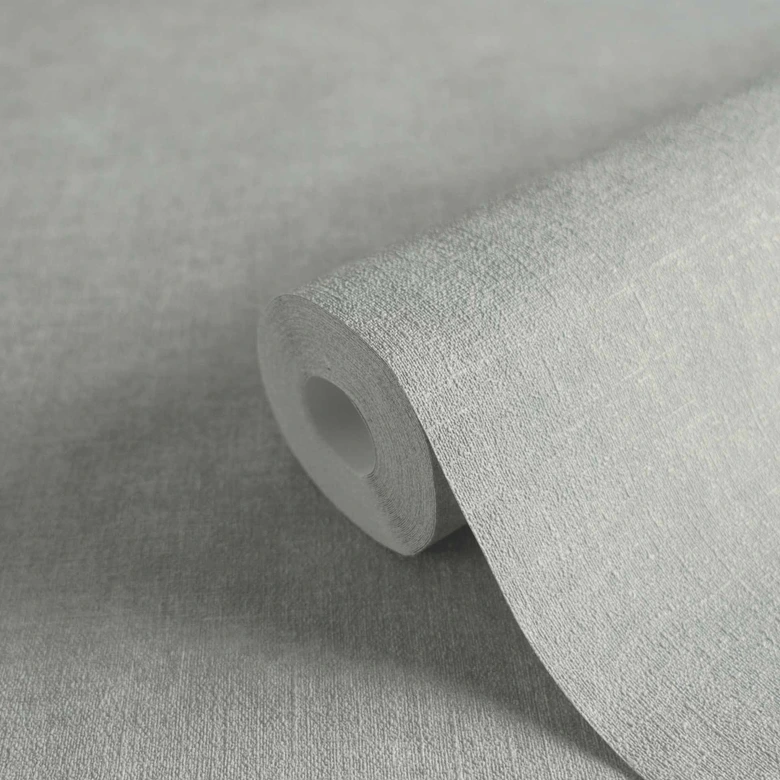 Leinenoptik Strukturtapete Grau - Moderne Vliestapete 