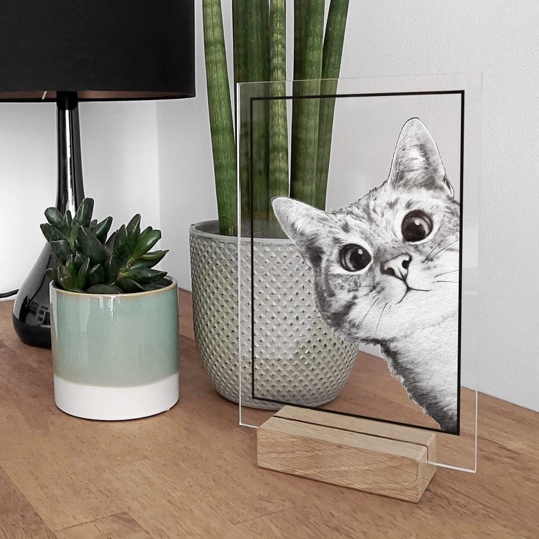 Borddekoration med gravsten - Sneaky Cat 