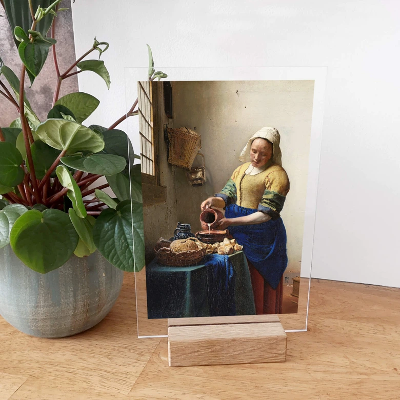 Vermeer table display - The girl with the milk jug 