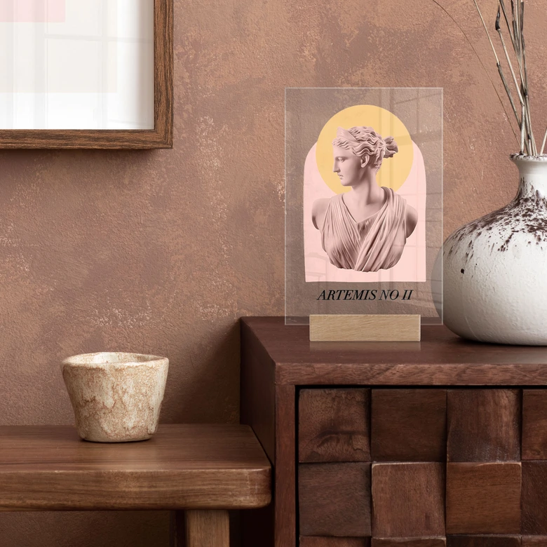 Acrylic glass table decoration Statue of the goddess Artemis - Grace Digital Art 