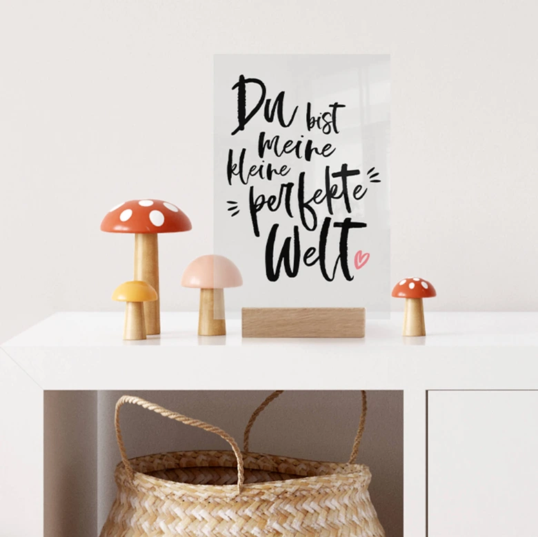 Tischaufsteller Du bist meine kleine perfekte Welt 
