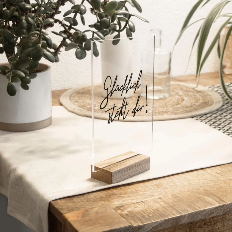 Tischaufsteller Glücklich steht dir 