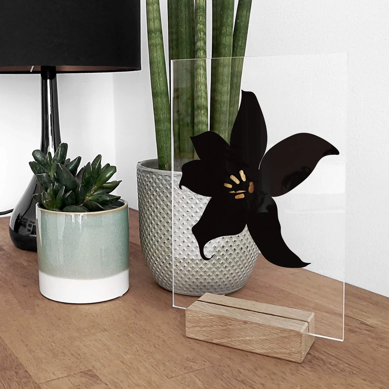Tischaufsteller Kubistika - Dunkle Orchidee 