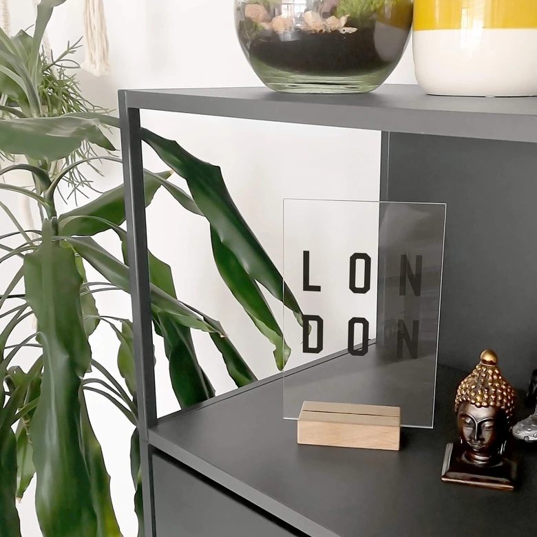 Tischaufsteller Typografie London 