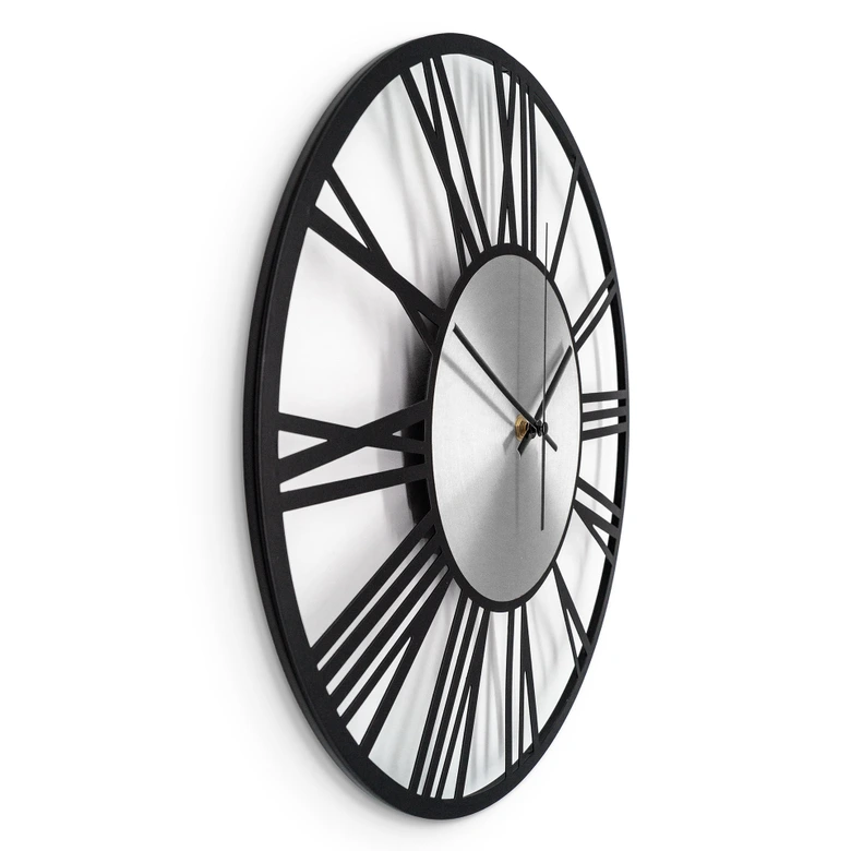 XL Wanduhr Industrial Design - geräuschlose Metall Uhr für Büro, Flur, Wohnzimmer Ø40 cm 