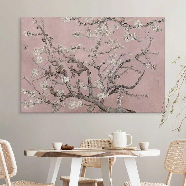 Wandbild van Gogh - Mandelblüte - rosé - Alu-Dibond 
