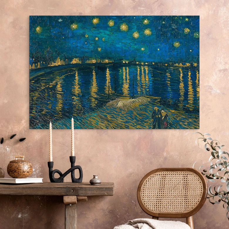 Wandbild van Gogh - Sternennacht 1888 - Alu-Dibond 