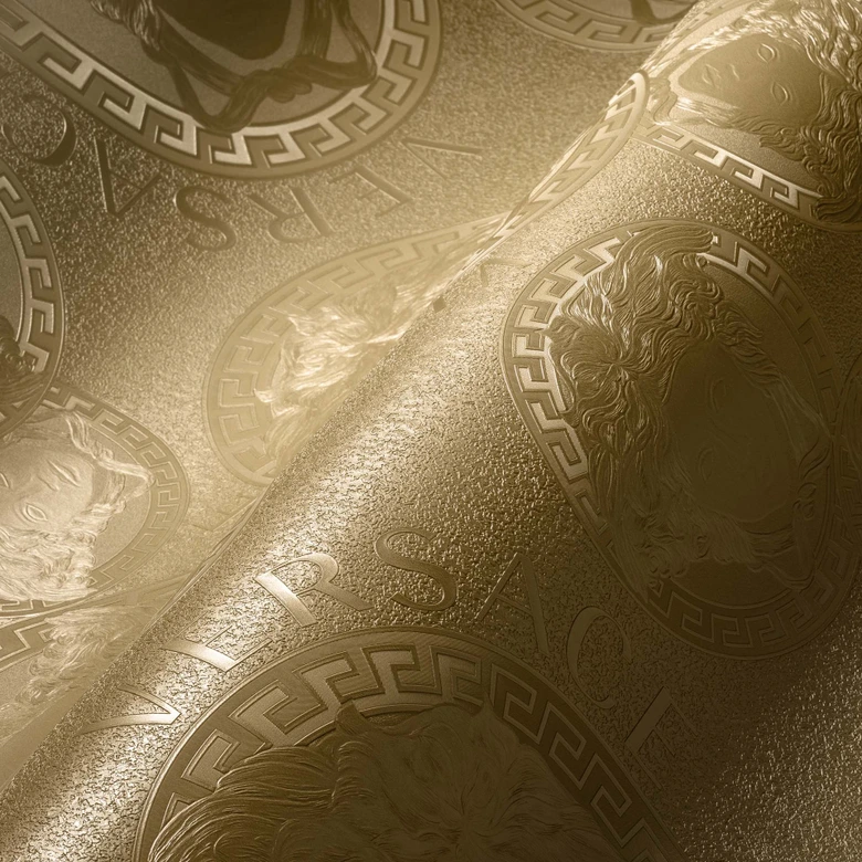 Versace tapet i guld non-woven tapet design stue luksus tapet 