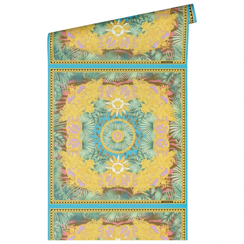 Versace Home Dschungel Tapete Grün Gold Luxus Designer Vliestapete Palmen-Blätter 