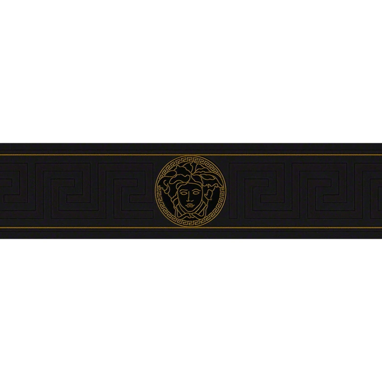 Bordo decorativo Versace Wallpaper Greek colore metallizzato, nero 