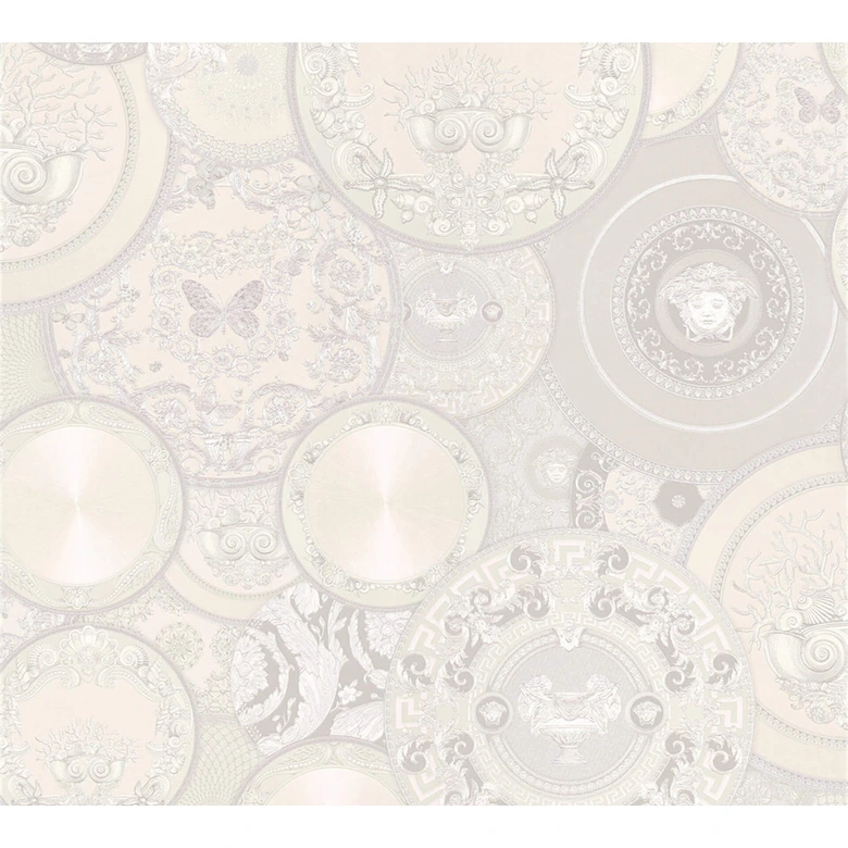 Versace fleecetapet Les Etoiles de la Mer 2 sølv, hvid, creme 