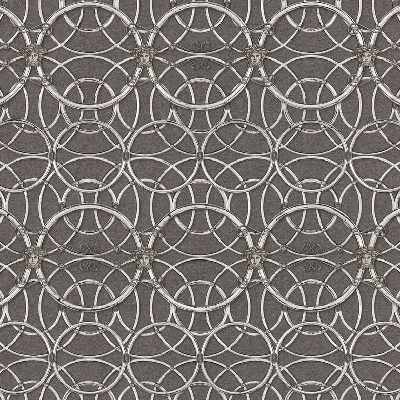 Versace Papier peint de designer -  argent, Gris 