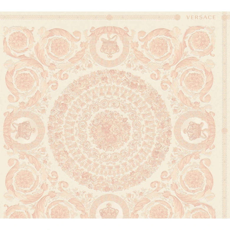 Versace wallpaper Vliestapete Heritage Barocktapete mit Ornamenten rosa, silber 