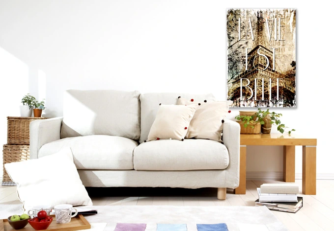 Wanddecoratie La Vie est Belle - Vintage 