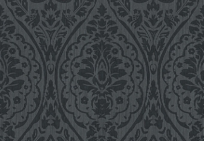 Architects Paper Textiltapete Tessuto Barocktapete mit Ornamenten grau, schwarz 