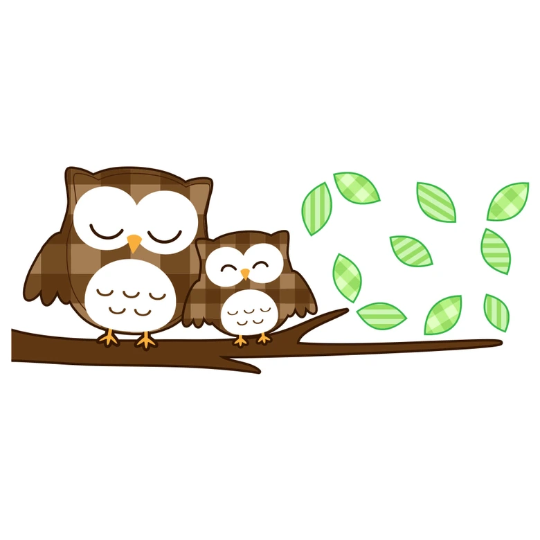 Wall Sticker Sleeping Owls 