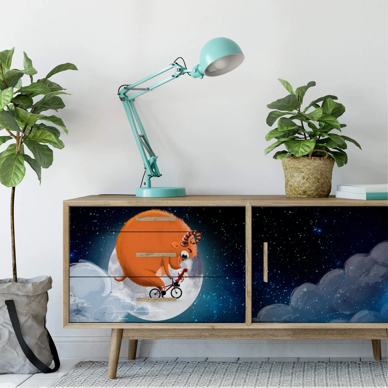 Wallprint Eine Fahrradtour bei Nacht 