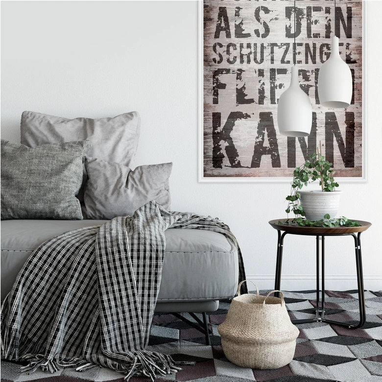 Wallprint - Renne niemals schneller als dein Schutzengel fliegen kann 