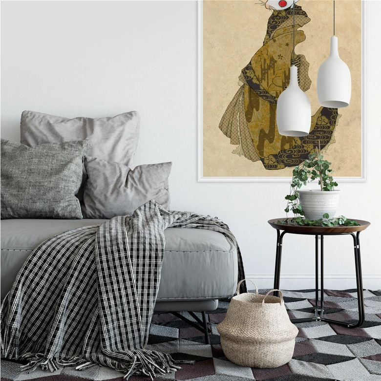 Wallprint Loske - Geisha Kaninchen 02 