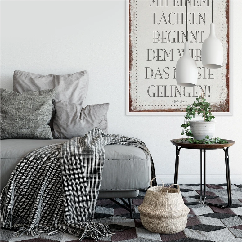 Wallprint Wer alles mit einem Lächeln beginnt, … 