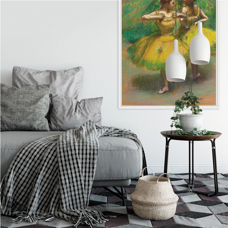Wallprint Degas - Zwei Tänzerinnen in gelb 