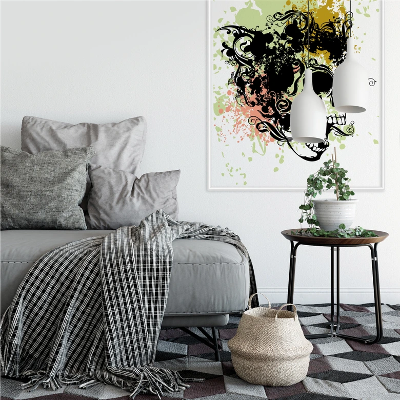 Wallprint - Skull Tribal 