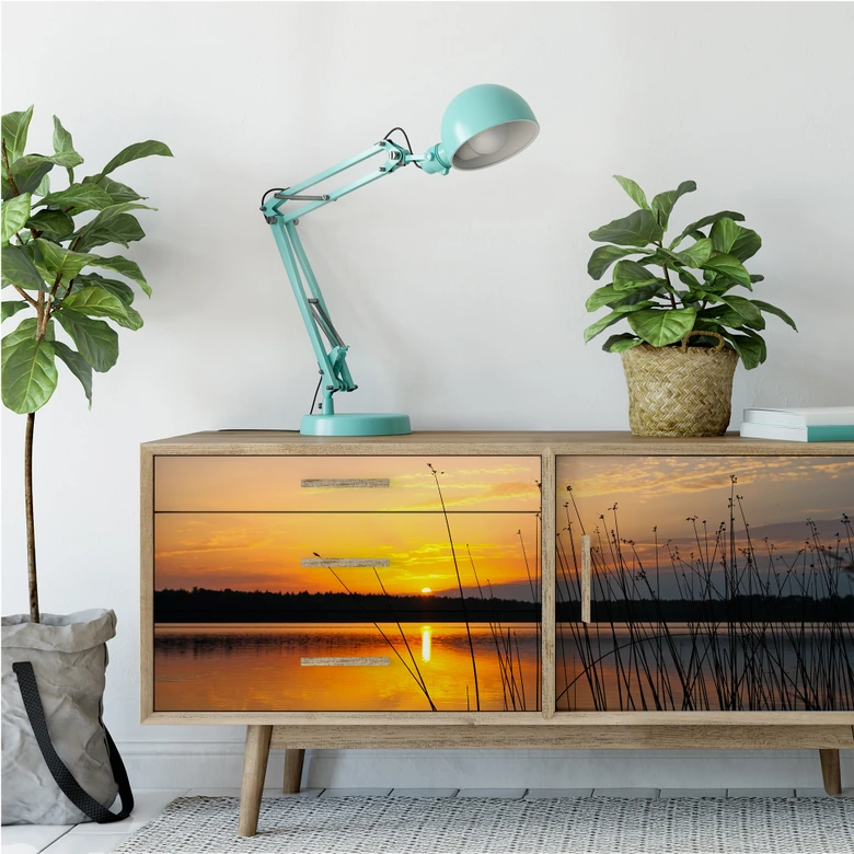 Wall print Sunset by the Lake - Panorama 