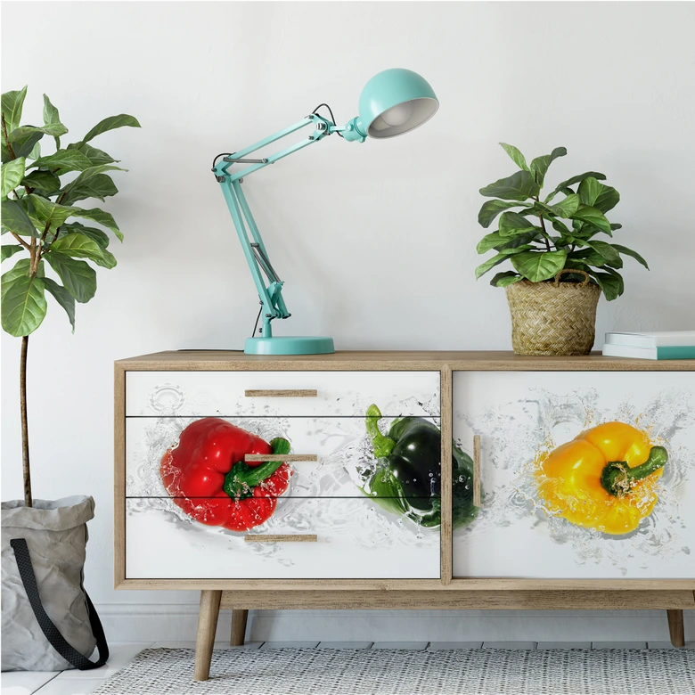 Wallprint - Splashing Paprika - Panorama 
