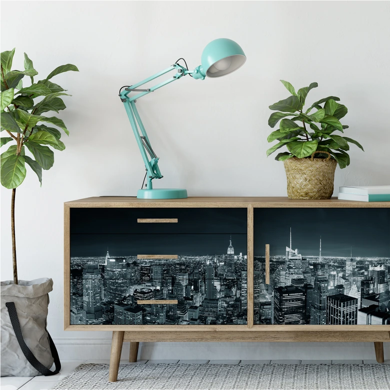 Zelfklevende Poster - New York at Night 