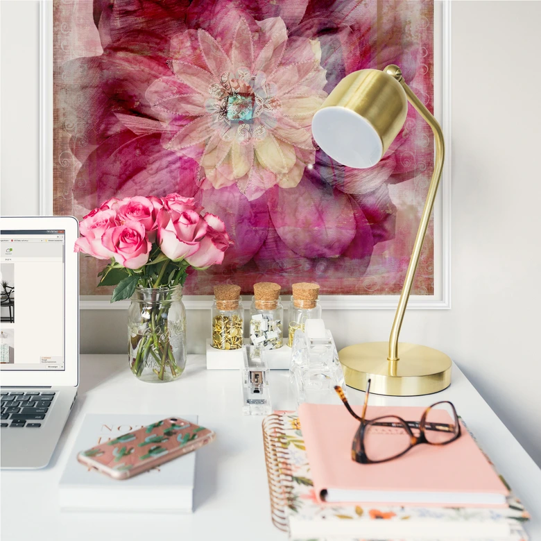 Valmuemark i solnedgangen - vægprint 