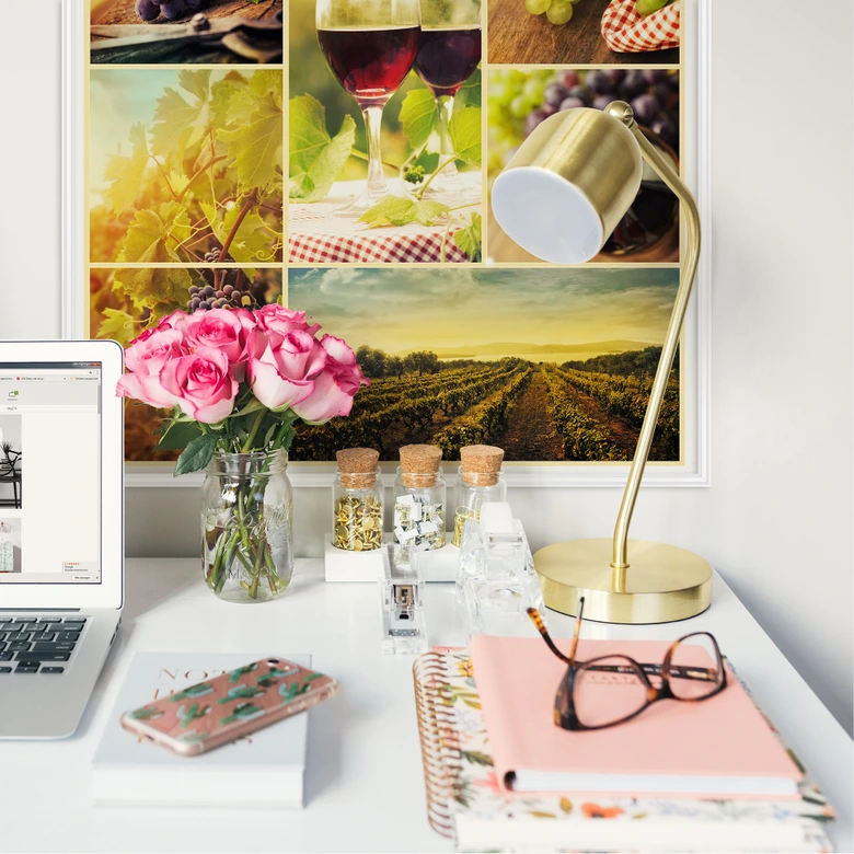 Wallprint - Wein Collage- quadratisch 