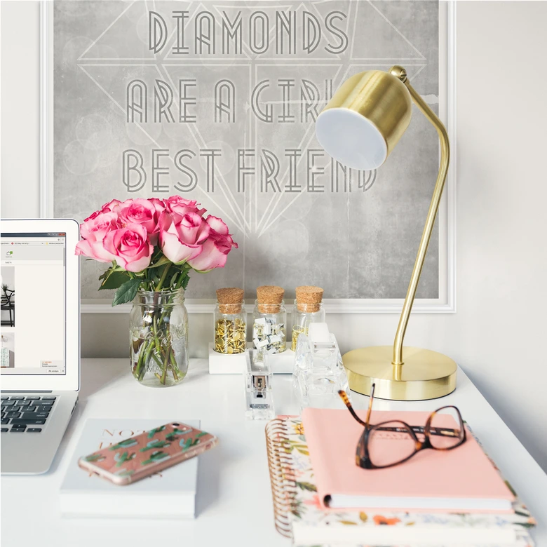 Wallprint - Diamonds are a Girls best Friend 