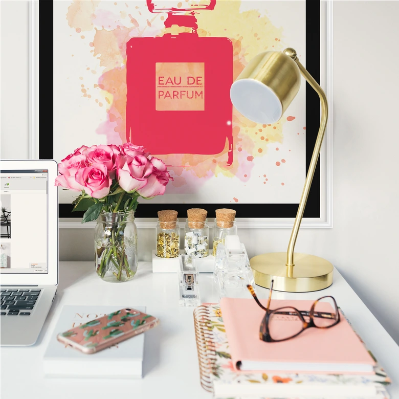 Wallprint - Eau de Parfum Aquarell - Pink 